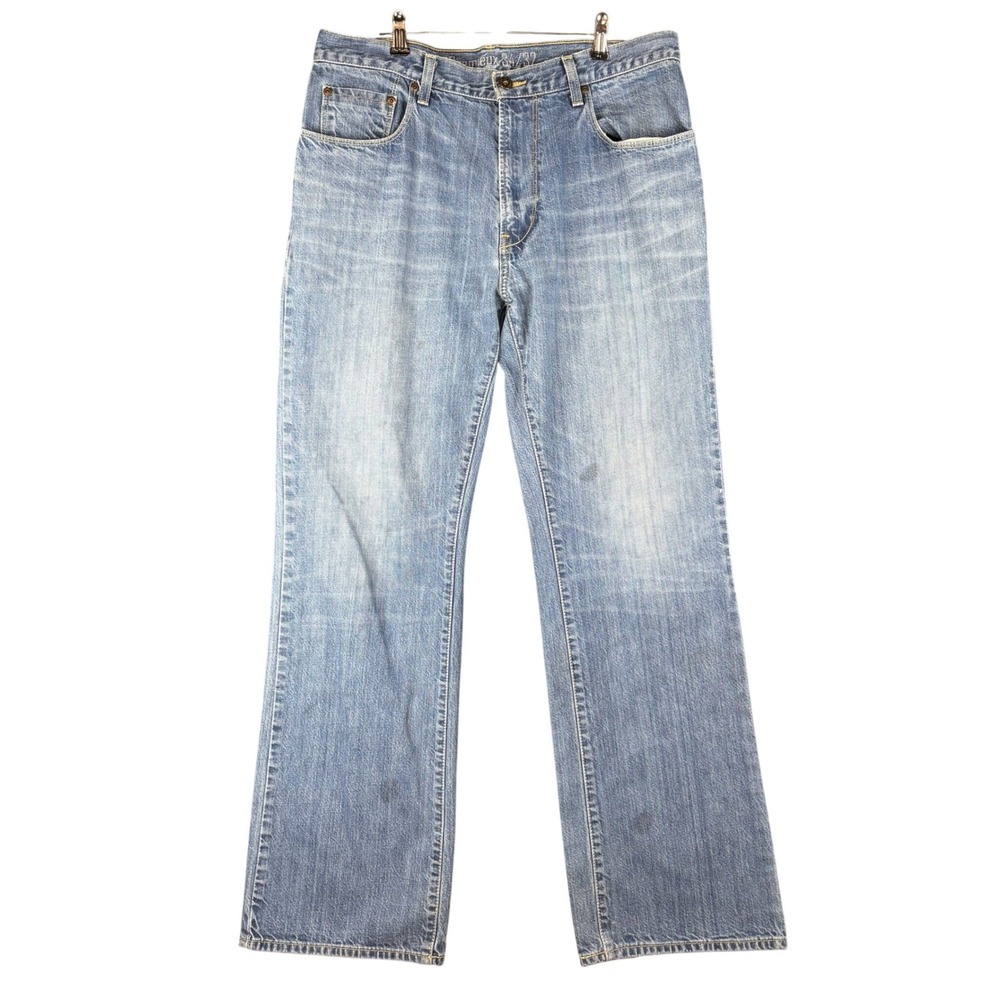 Cremieux Mens Bootcut Jeans Light Wash Blue Denim 34x32 Cotton Y2K Grunge Casual